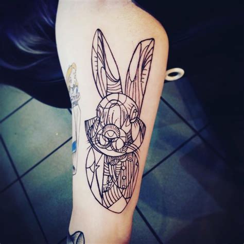 geometric bunny tattoo|Geometric Rabbit Tattoo